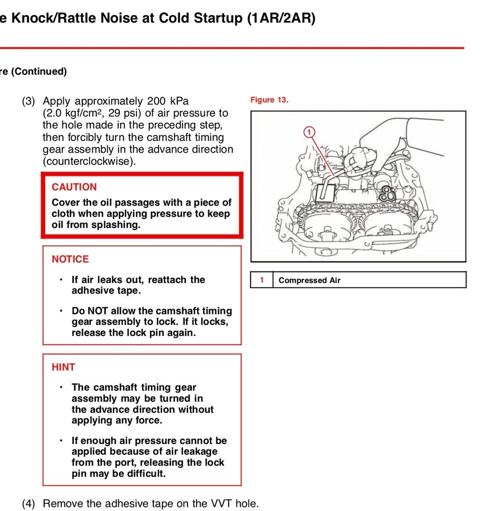 VVT gear unlock procedure Toyota Nation Forum